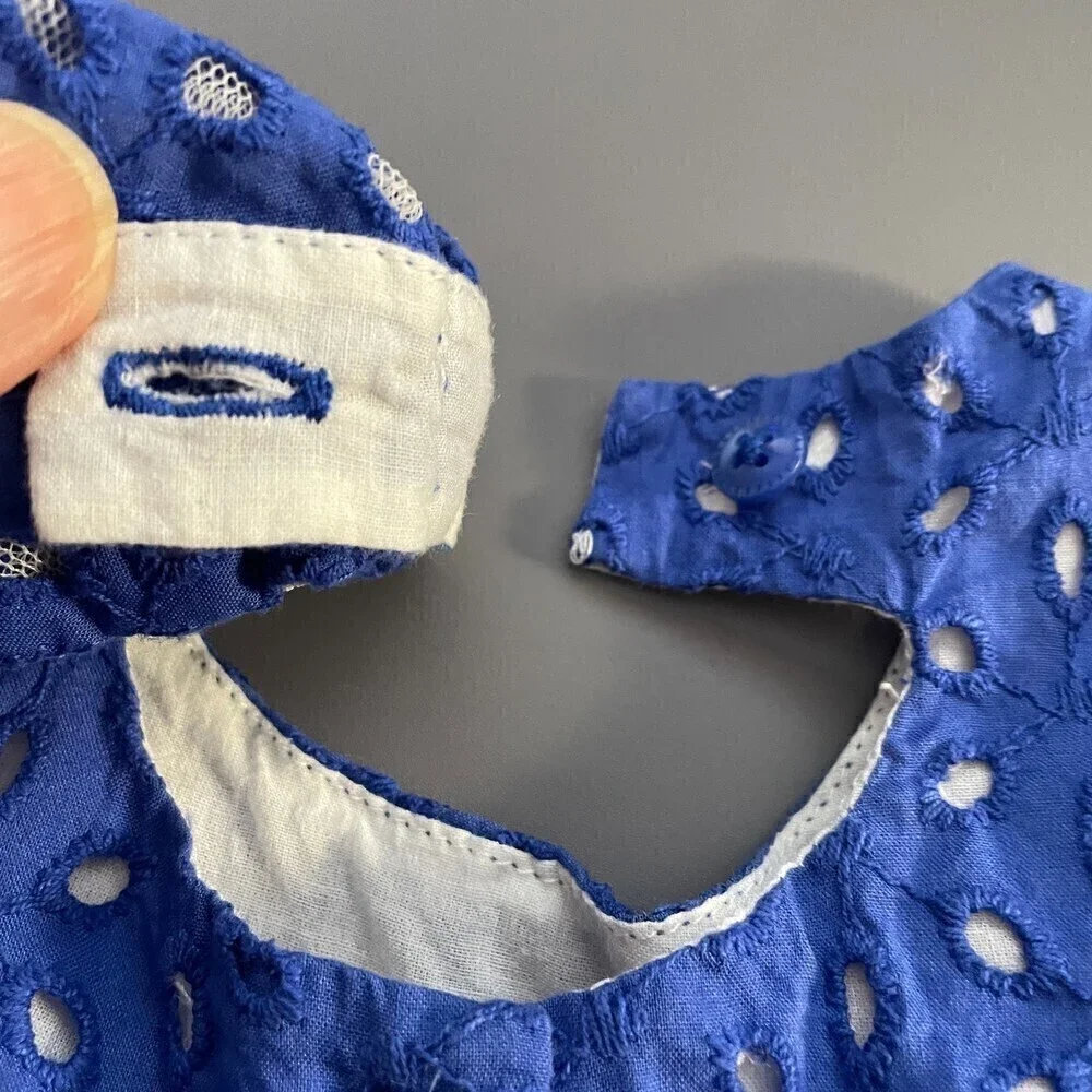 THE Children's Place Blue Eyelet Dress Size 6-9 Months
